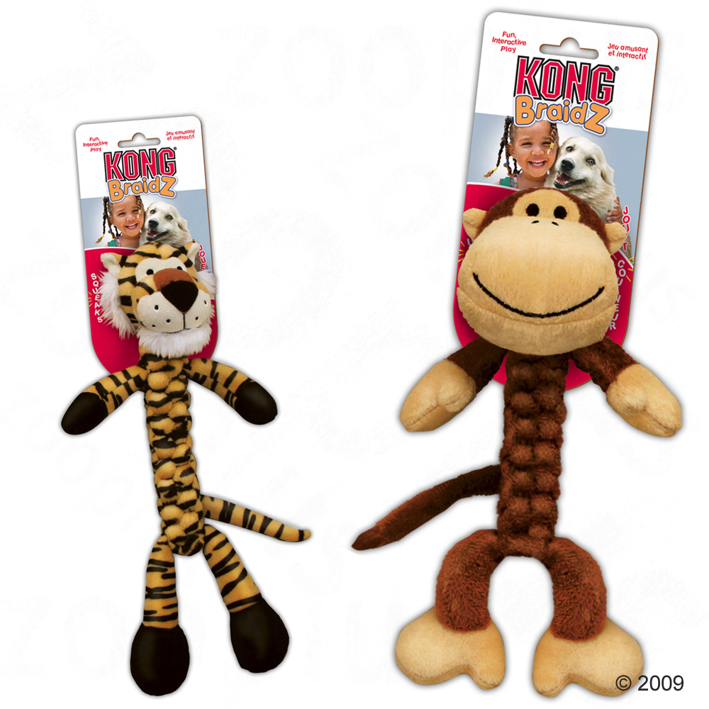 Kong Braidz - tigre : taille M (34 x 9,5 x 8 cm environ) chez Zooplus FR - BE