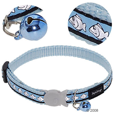 Collier réflecteur pour chat Red Dingo bleu - tour de cou 20-32 cm, largeur 1,2 cm, bleu clair