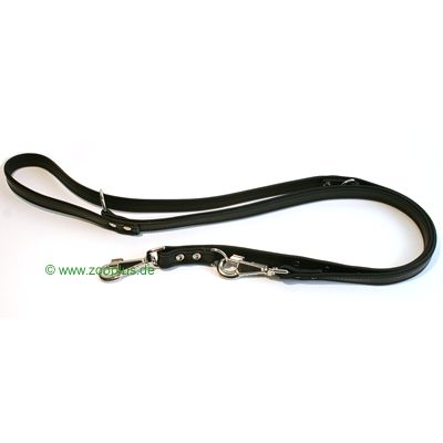 Laisse Pattes en cuir noir - L 200 x l 1,8 cm