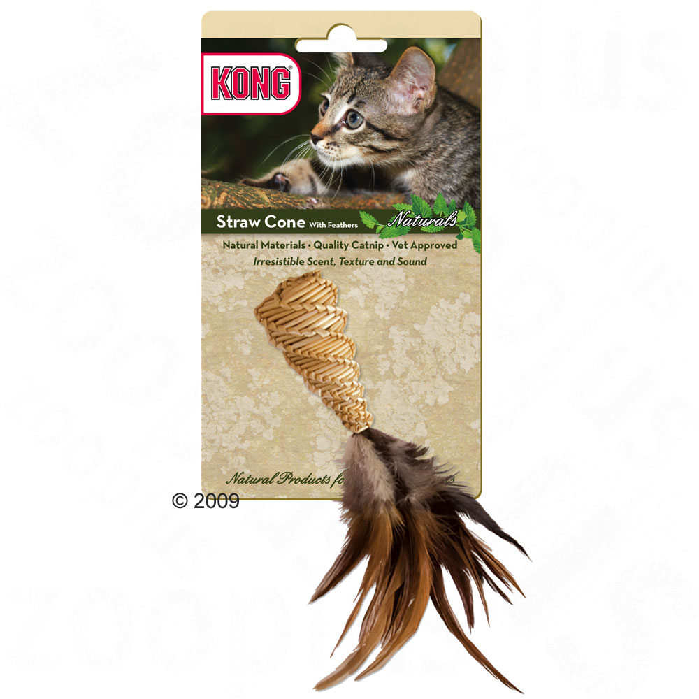 Kong Straw Cone avec plumes - 1 jouet