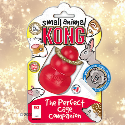 Jouet Kong Small Animal - taille S : P 4,5 x l 4,5 x H 7,5 cm environ