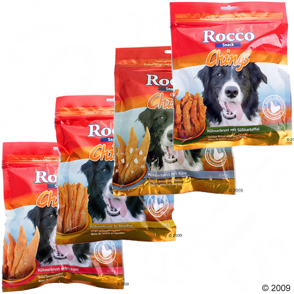 Offre d'essai vari�e Rocco Chings 4 x 250 g - lot d'essai vari� 4 x 250 g
