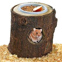 Ecuelle en bois naturel pour rongeur avec gamelle Wonderland - 15 cm