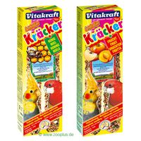 Vitakraft Kracker grandes perruches - lot de 2 friandises aux fruits