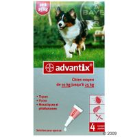 Advantix pour chien de taille moyenne 1025 kg 4 pipettes 