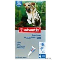 Advantix pour chien de grande taille 2540 kg 4 pipettes 