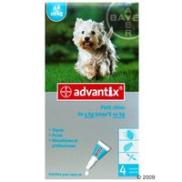 Advantix pour chien de petite taille 410 kg 4 pipettes 