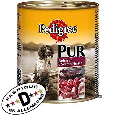 Pedigree Pur 6 x 800 g - riche en boeuf