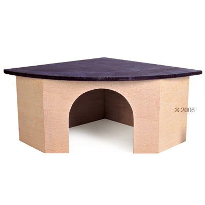 Maison d'angle - - L 37 x l 52 x H 18 cm pour lapin