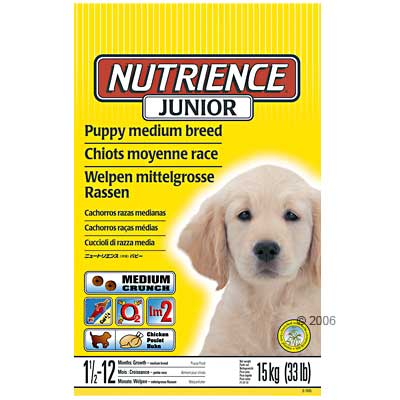 Nutrience Junior pour chiots de taille moyenne - - 2 x 15 kg