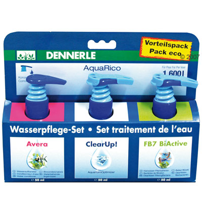 Set traitement de l'eau Dennerle AquaRico - 3 x 50 mL