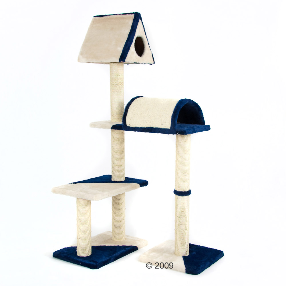 Arbre � chat Kiribati - bleu fonc� / blanc