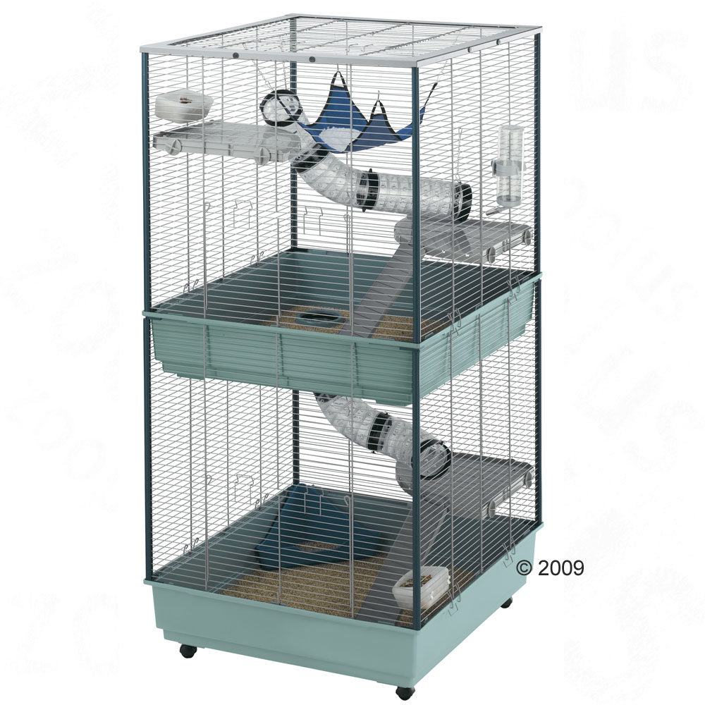 Cage pour furets Furet Tower - cage bleu oc�an, bac gris