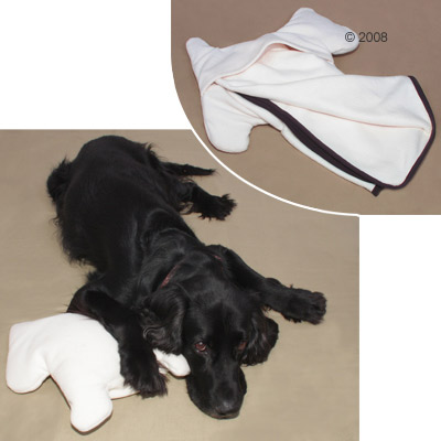 Couverture en fleece Creamy Dog - L 80 x l 60 cm