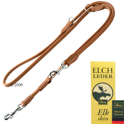 Laisse Hunter Round & Soft, coloris cognac - L 200 cm, 1 cm de diam�tre