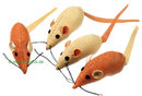 Souris en cuir synthétique avec catnip - - lot de 4