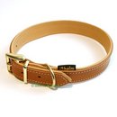 Collier en cuir Buffalo, cognac - - L 60 x l 2,5 cm