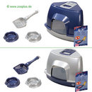 Kit maison de toilette - - bleu avec bac gris