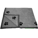 Couverture pour chien avec empreintes de patte, grise/noire - - L 150 x l 100 cm