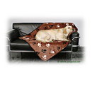 Couverture pour chien Brownie - - 100 x 150 cm, marron avec des motifs de pattes
