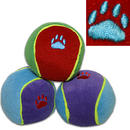 Balles de jeu color�es - - 3 balles, diam�tre 6 cm