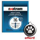 15 kg Nutram + Pendentif Happy Paw offert - - Nutram Adult