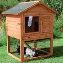 Clapier pour lapin Natura avec enclos - - L 96 x l 78 x H 120 cm