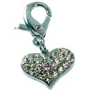Pendentif en forme de coeur serti de strass - - 2 cm