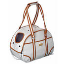 Sac de transport Cottage Line blanc et marron - - dimensions : 40 x 20 x 28 cm