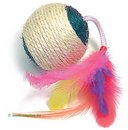 Balles en sisal maracas avec plumes - - 2 balles, 6 cm de diam�tre environ