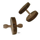 Lot de jouets pour rongeur en bois naturel: halt�re et roue - - 2 jouets