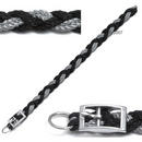 Collier r�flecteur noir/argent - - L 40 x l 2 cm