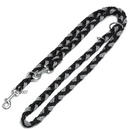 Laisse � r�flecteur noir/argent - - L 200 x l 2 cm