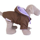 Manteau pour chien avec manches et capuche marron / lila - - taille L