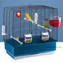Cage pour perruches Record 4P, bleue - - L 60 cm x l 32 cm x H 57 cm