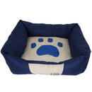 Panier pour chien Sleep Well - - - L 55 x l 45 x H 16 cm (bleu fonc�-beige)