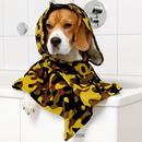 Poncho de bain pour chien - - taille M: L 70 x l 55 cm