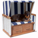 Abri de plage Westerland bleu et blanc - - L 60 x l 40 x H 65 cm