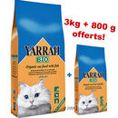 3 kg croquettes bio Yarrah au poisson + 800 g offerts ! - - poisson