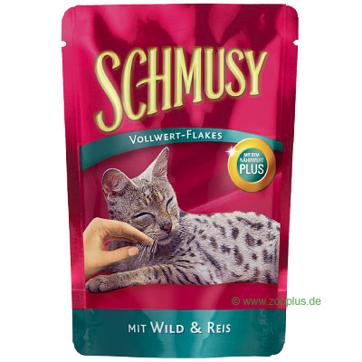 Lot Schmusy Vollwert Flakes 20 x 100 g - poulet & riz
