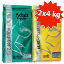 Lot d�couverte mixte Euro Premium 2 x 4 kg - Adult Regular Medium + Puppy & junior Medium