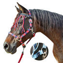 Kit d��t� : licol + frontal chasse-mouches + longe - - Poney, bleu clair/bleu marine