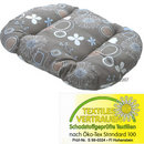 Coussin confort marron-fleurs - - env. L 120 cm x l 105 cm x H 15 cm