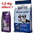 Happy Dog Junior 4kg + 1,5kg de Happy Dog Junior offert! - - Sup